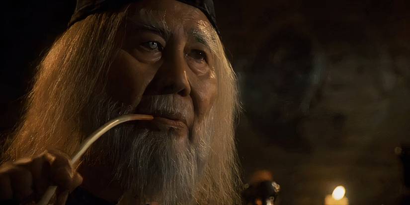 Grandfather smoking a pipe in Gremlins