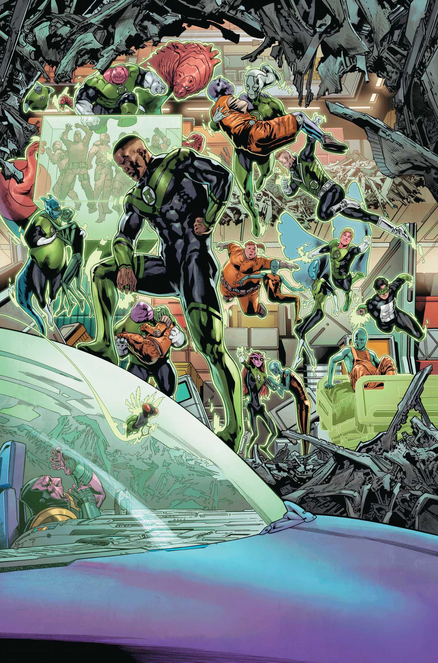 Green Lantern Corps Busting Kanjar Ro