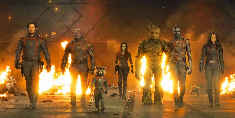Guardians of the Galaxy fighting for the last time in Guardians of the Galaxy Vol. 3