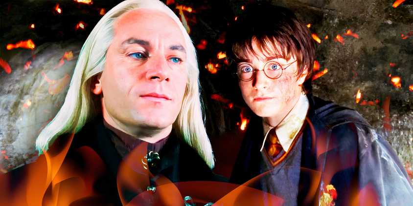 Harry and Lucius in Chamber of Secrets