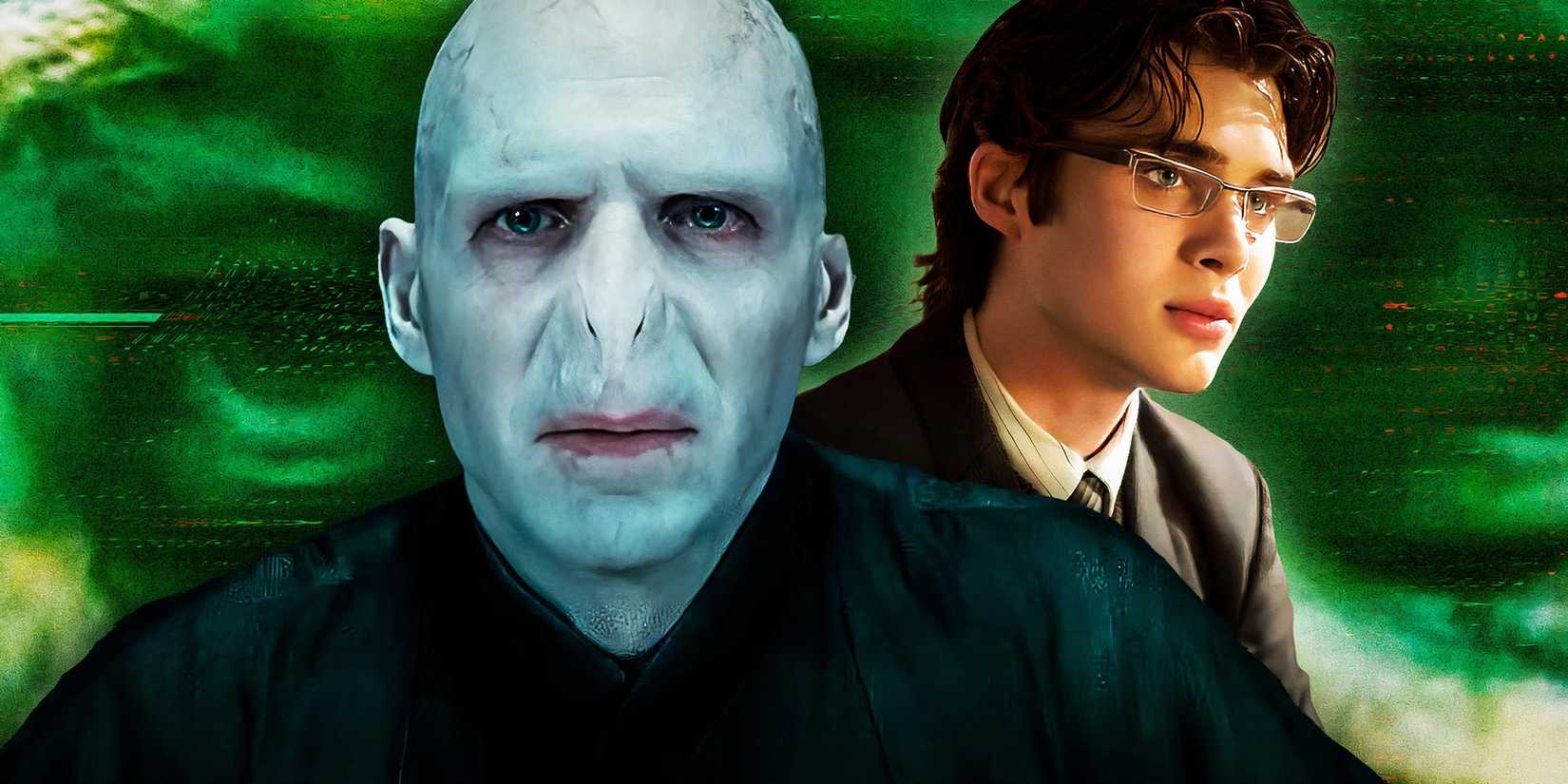 Harry Potter Voldemort and Cillian Murphy in Batman Begins as Jonathan Crane