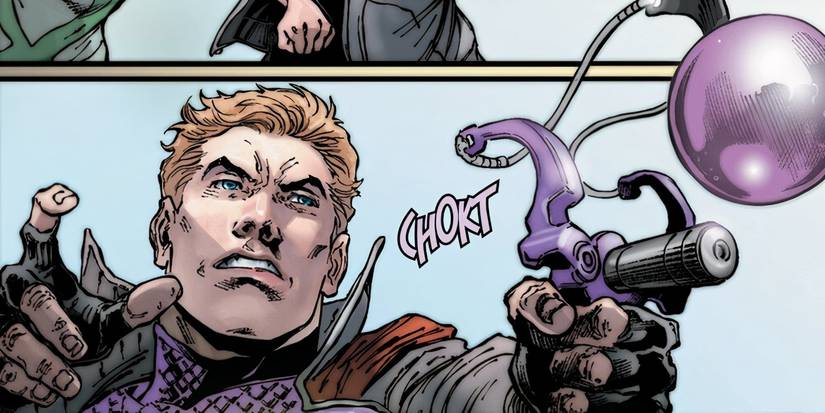 Hawkeye using a slingshot in Marvel Comics.