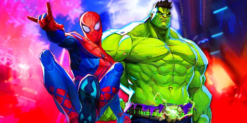 Hulk and Spiderman from Marvel Rivals with a map