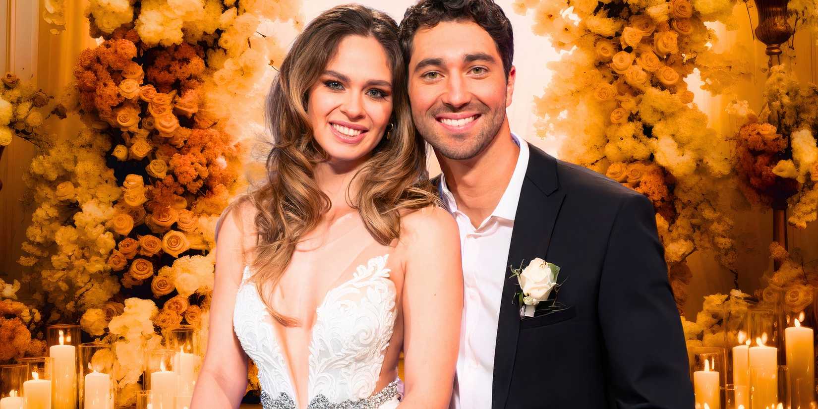 image of The Bachelor's Joey Graziadei & Kelsey Anderson with a wedding theme