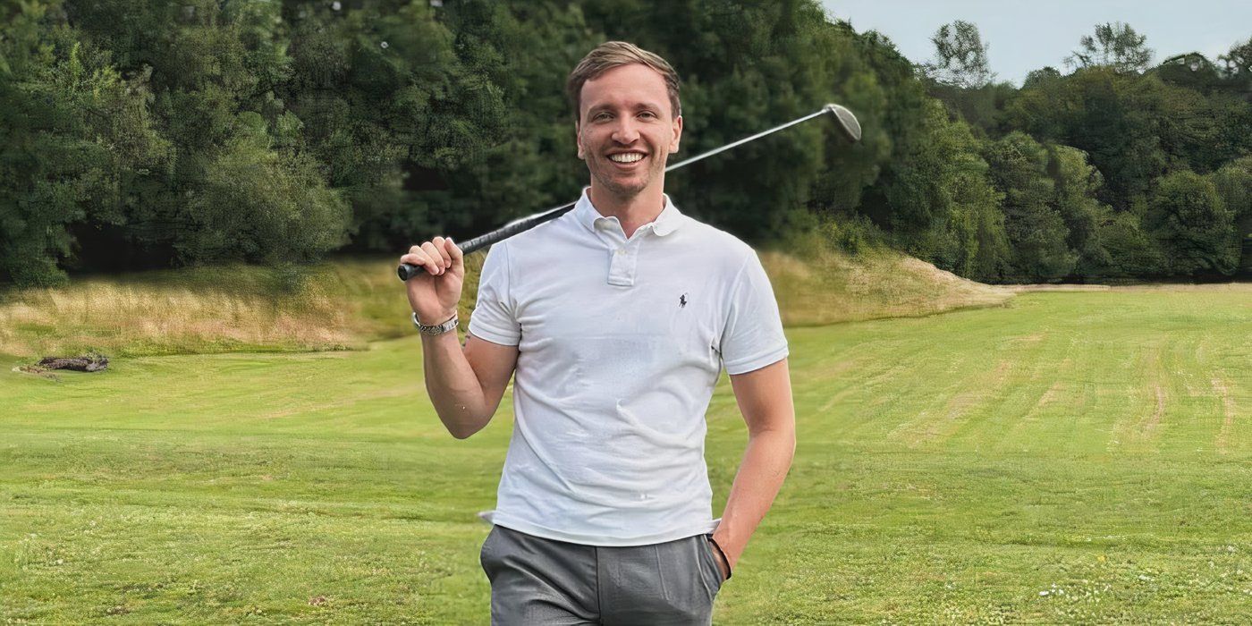 Love Is Blind: Germany season 1 Ilias Pappas holding a golf club with his other hand in the pocket