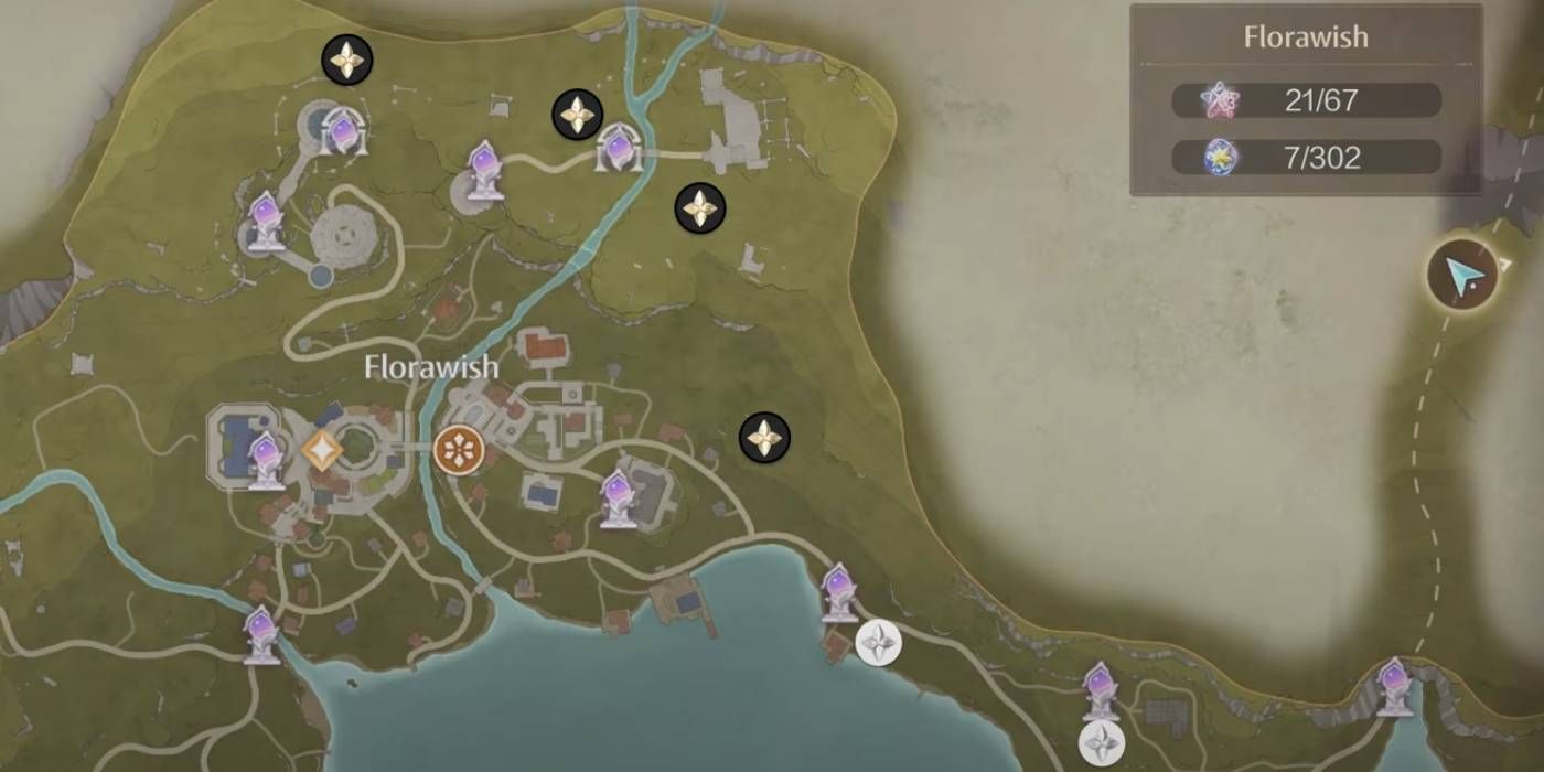 Infinity Nikki spawn locations of Greedy Pouches in Florawish area