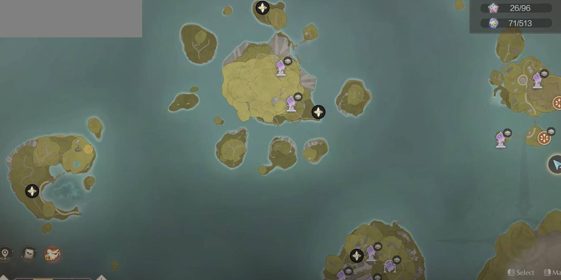 Infinity Nikki spawn locations of Greedy Pouches in Abandoned District area 2
