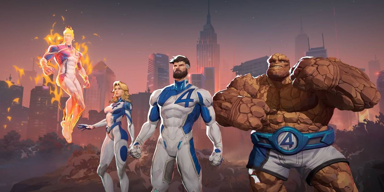 Marvel Rivals Fantastic Four na 1ª temporada se unindo