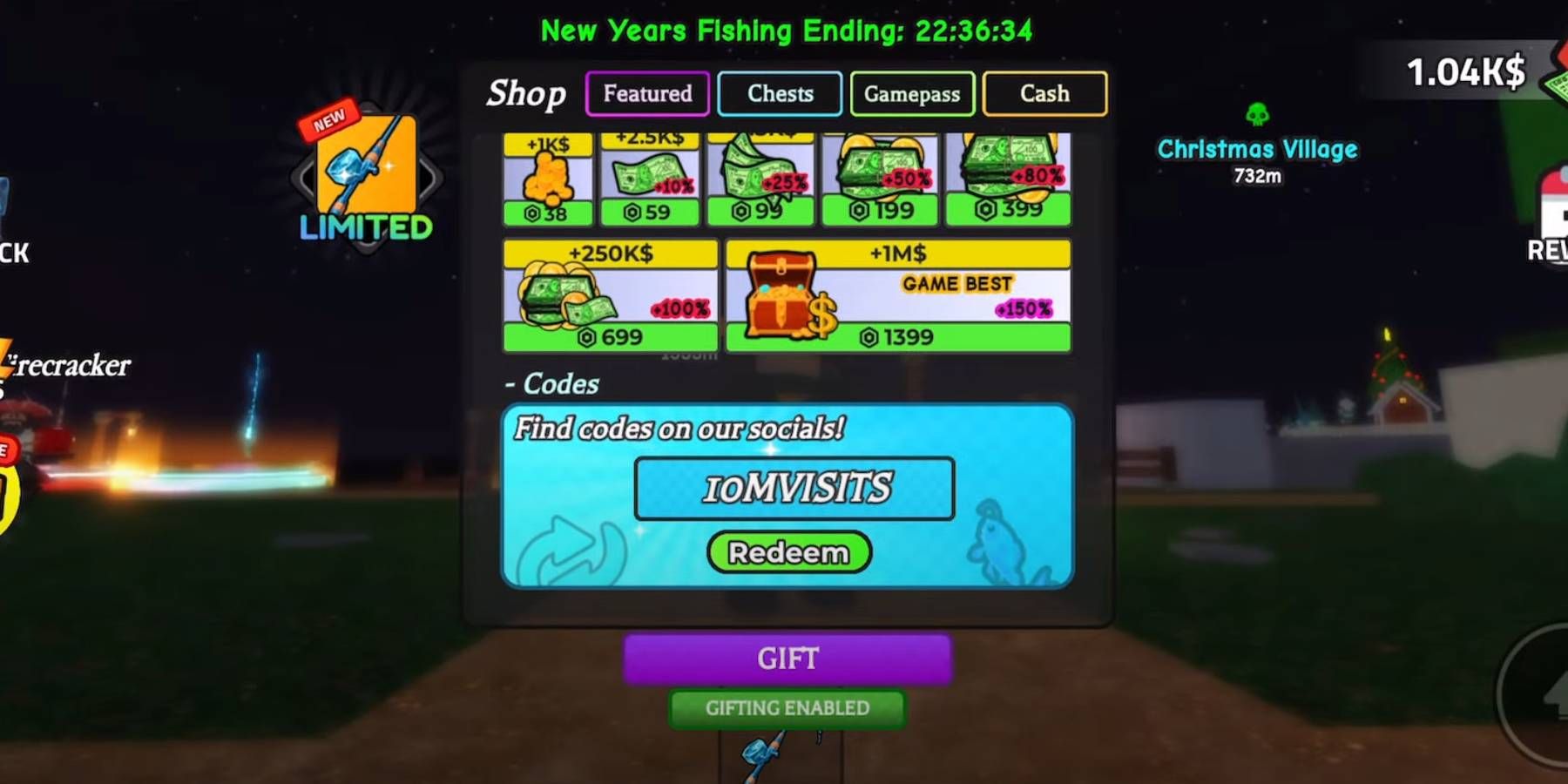 Roblox Go Fishing redeeming active codes