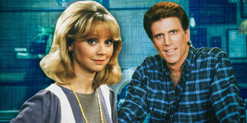 Shelley Long as Diane Chambers and Ted Danson as Sam Malone in Cheers.