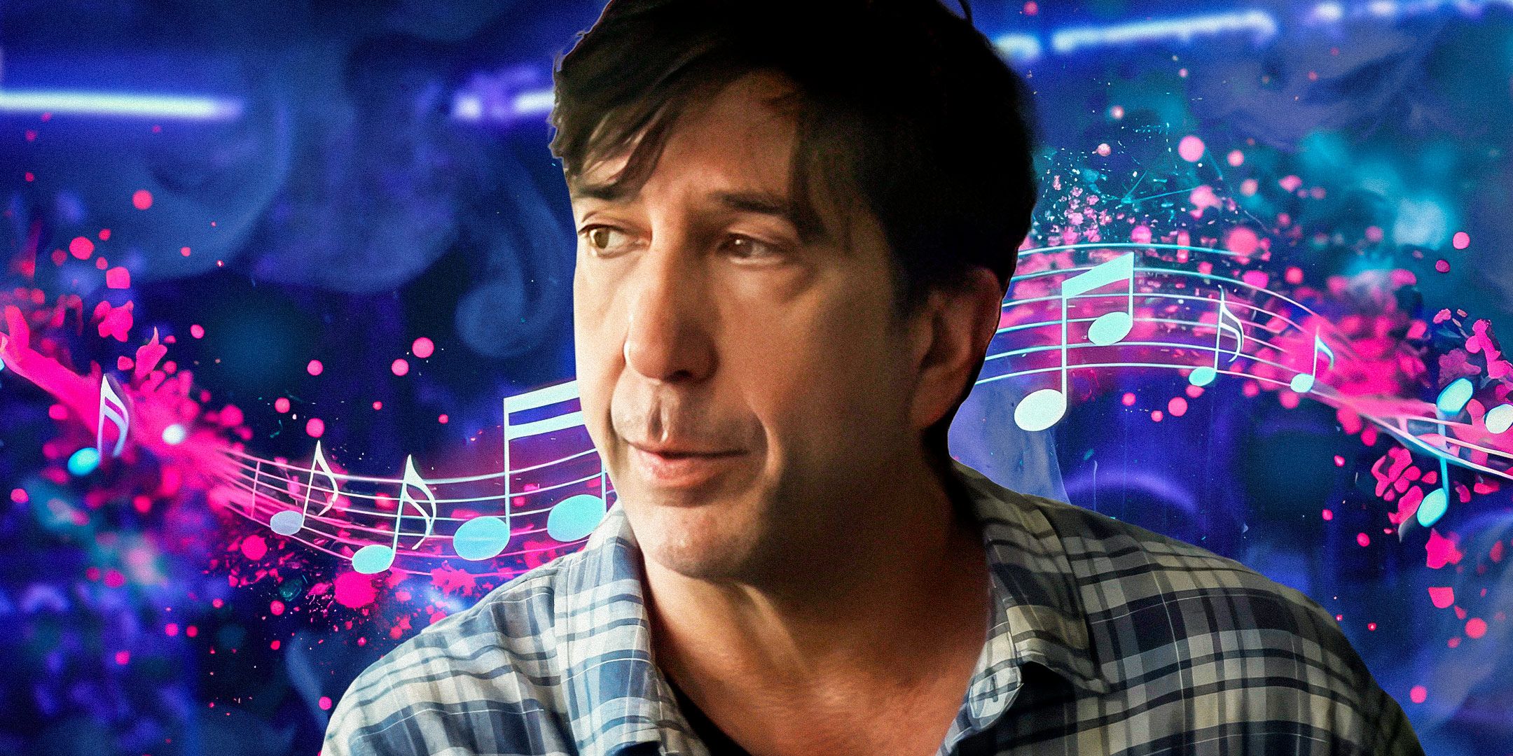 David Schwimmer as Anthony in Goosebumps: The Vanishing with song note imagery