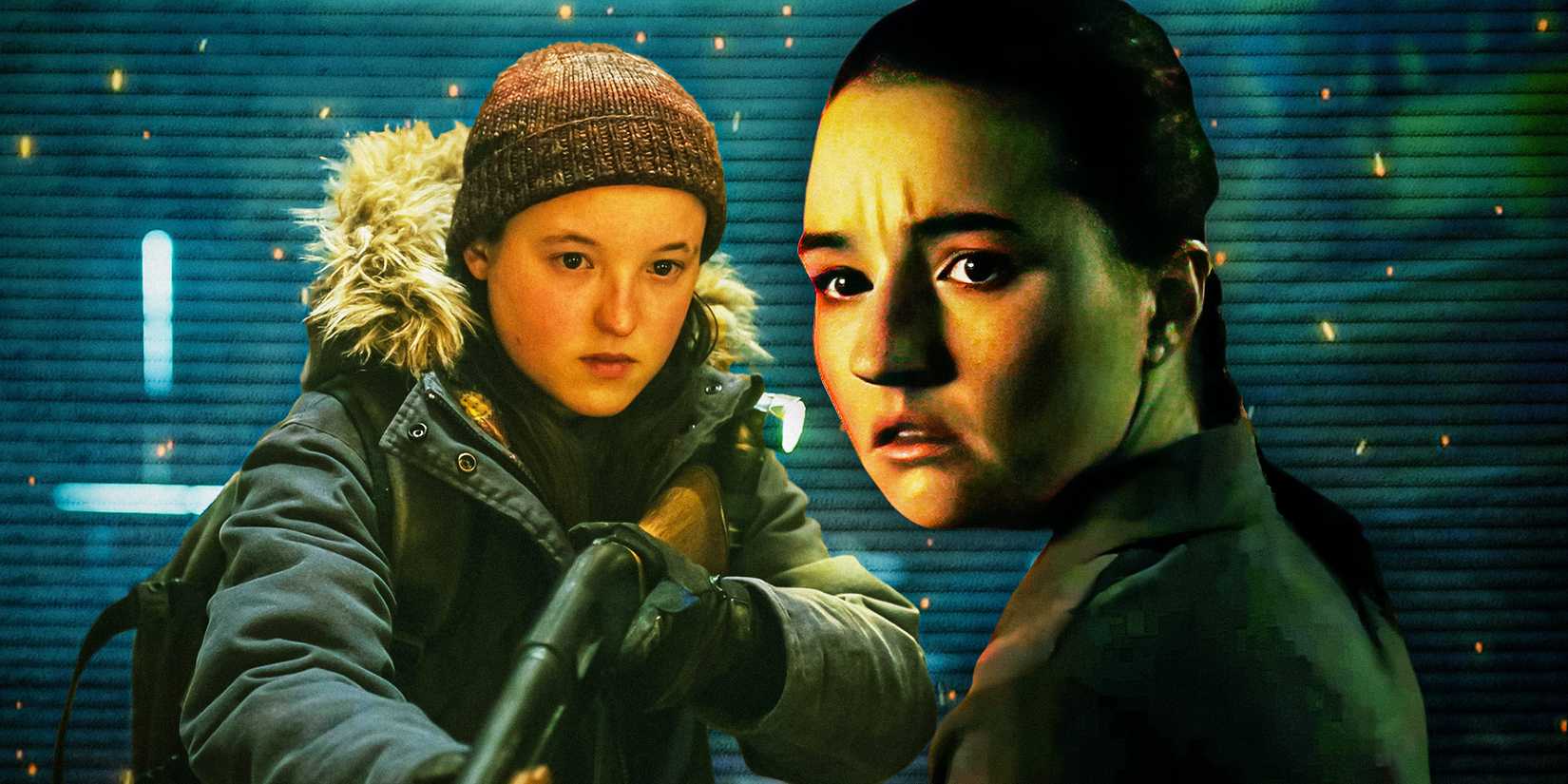 Bella Ramsey as Ellie and Kaitlyn Dever as Abby in The Last of Us season 2