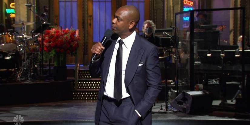 Dave Chappelle giving a monologue on SNL season 46 in 2020