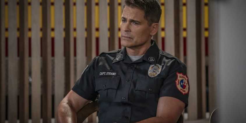 Rob Lowe as Owen Strand looking distraught in the 9-1-1: Lone Star pilot