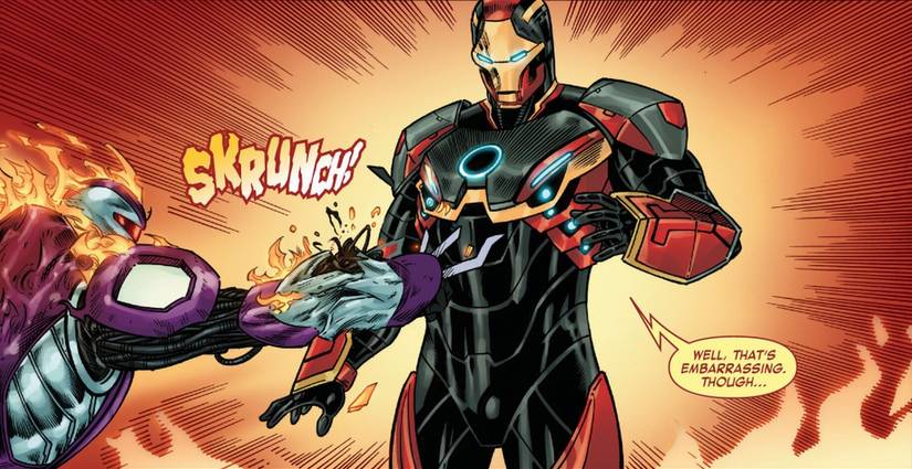 iron man's mysterium suit bends adamantium