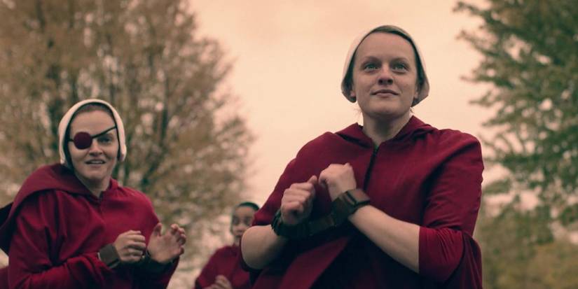 Janine and June trying to escape in The Handmaid's Tale