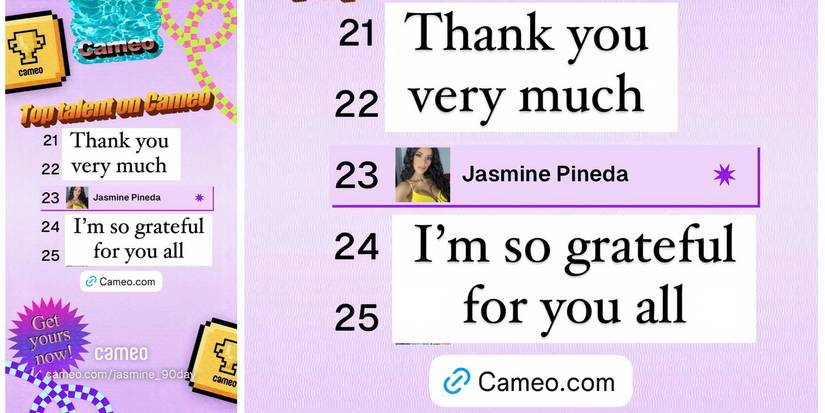 Jasmine Pineda from 90 Day The Last Resort season 2 Instagram Story career milestone