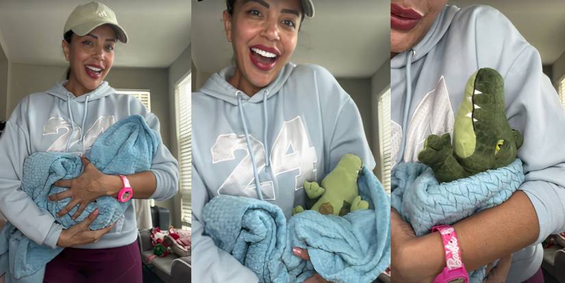 Jasmine Pineda in 90 Day Fiance on Instagram Stories with new baby