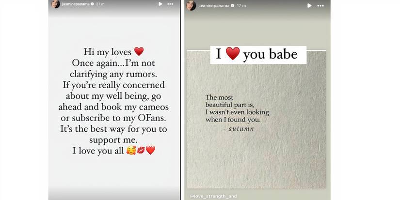 Jasmine Pineda in 90 Day Fiance on Instagram Stories about Matt Branis