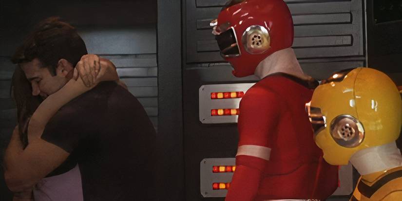 Jason hugging Kimberly in Turbo A Power Rangers Movie