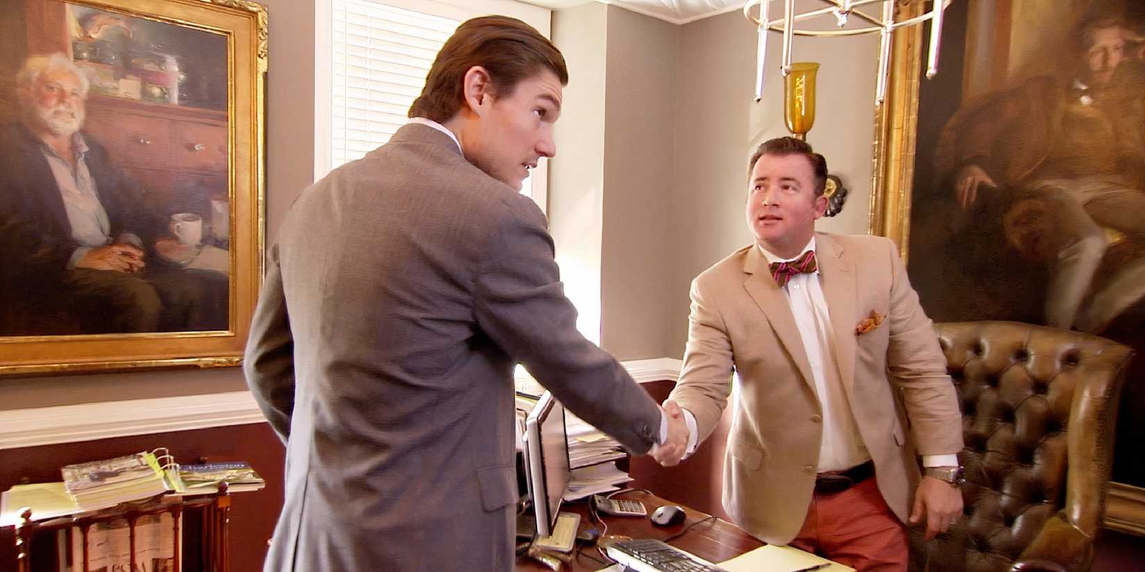 jd madison and craig conover shaking hands on southern charm