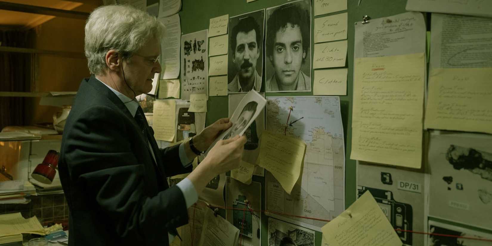 Jim pins evidence to a wall in Lockerbie A Search for Truth