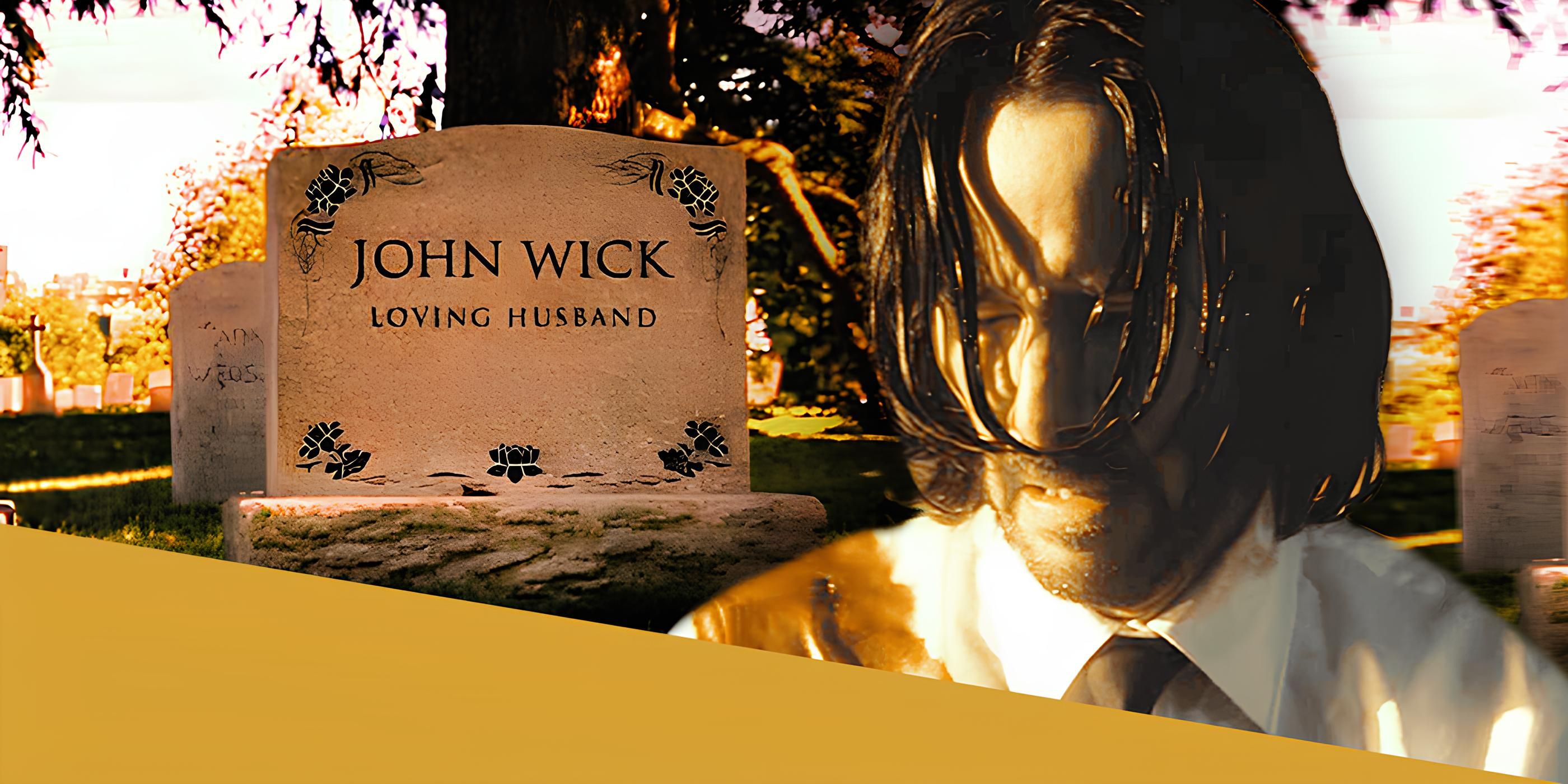 John wicks tomb stone with a portrait of john wick