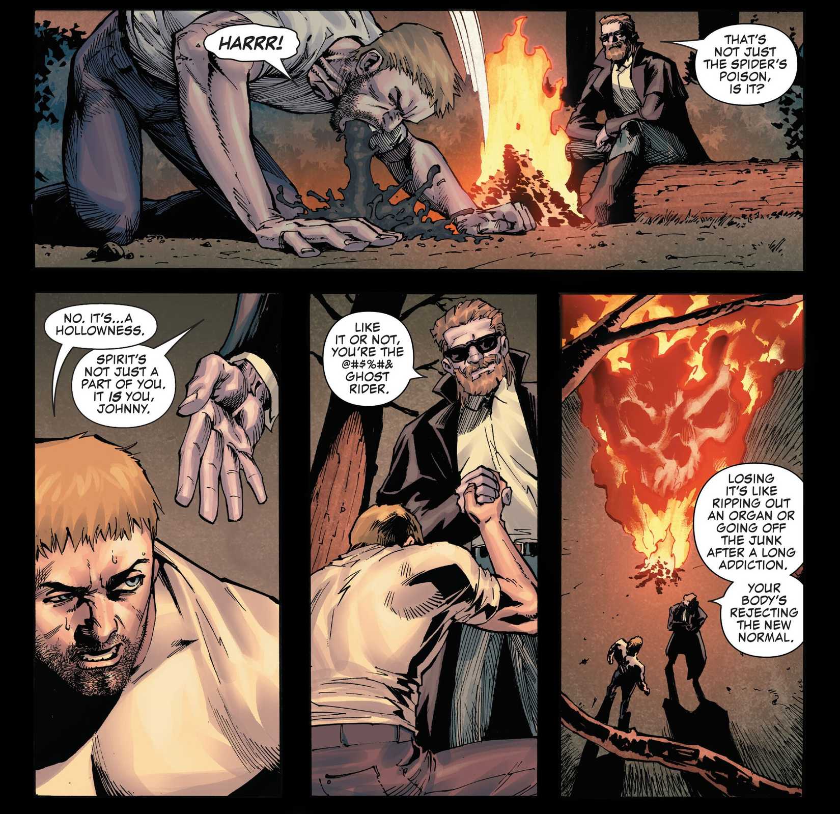 Johnny is in pain after being torn from Zarathos.