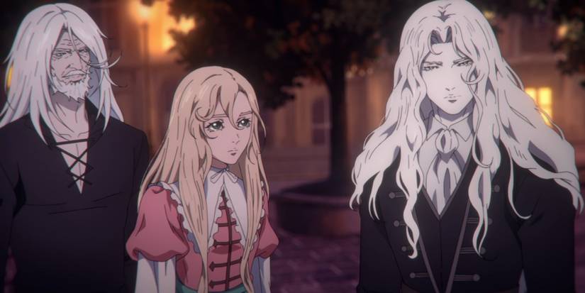 Juste, Maria, and Alucard at the end of Castlevania Nocturne season 2