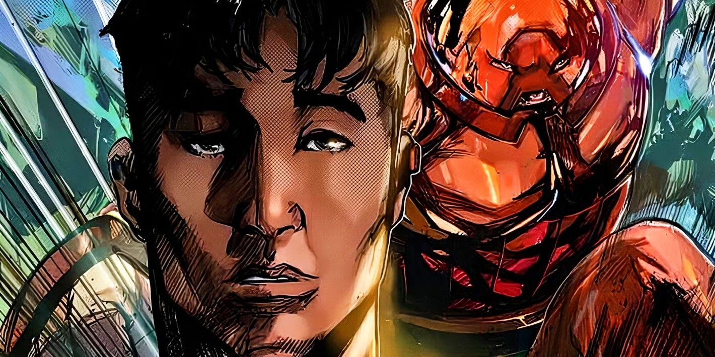 Justin Jin (foreground) and his Kid Juggernaut form (background)