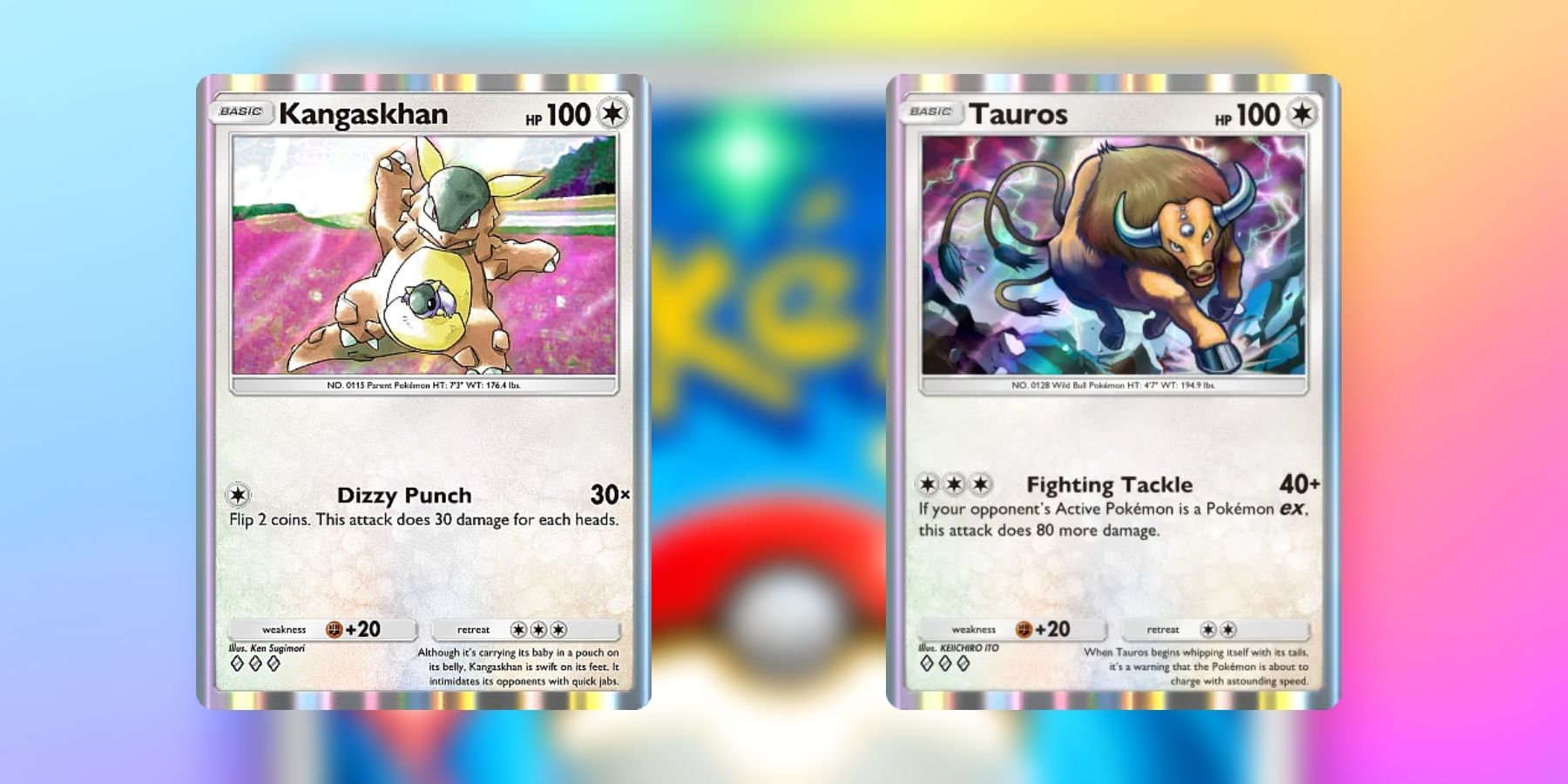 Карманные карты Pokémon TCG Кангасхана и Тауроса для лучшей колоды Друддигона