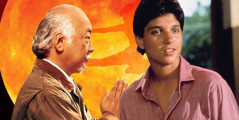 Daniel LaRusso in The Karate Kid Part 2 (1986) next to Miyagi in the poster for The Next Karate Kid (1994)
