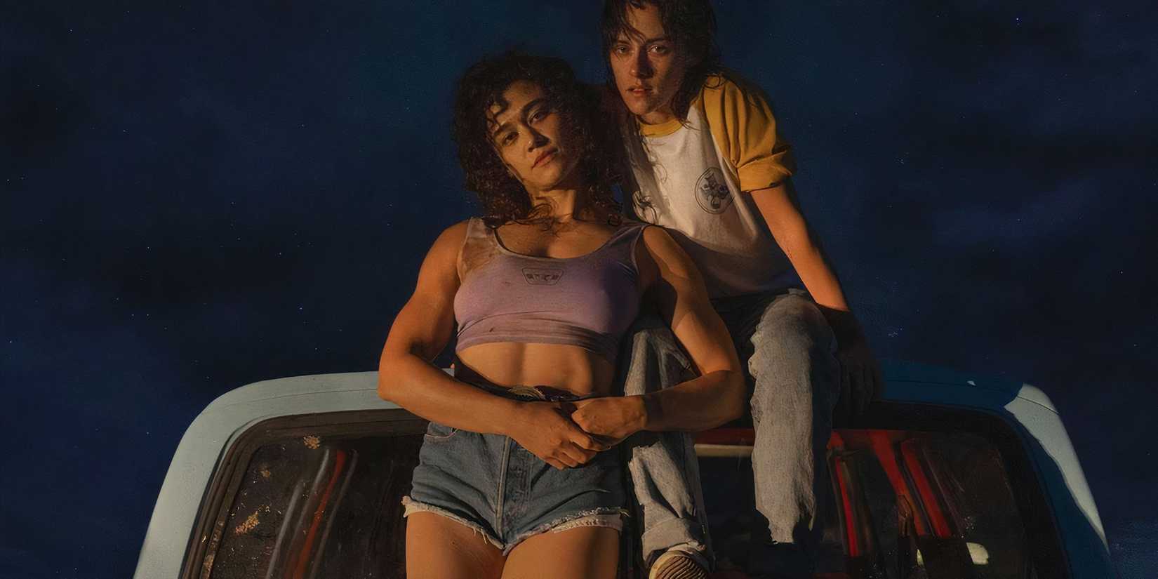 Katy M. O'Brian and Kristen Stewart in Love Lies Bleeding