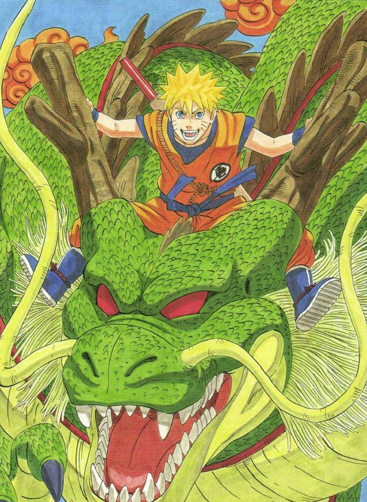Kishimoto draws Naruto on Shenron