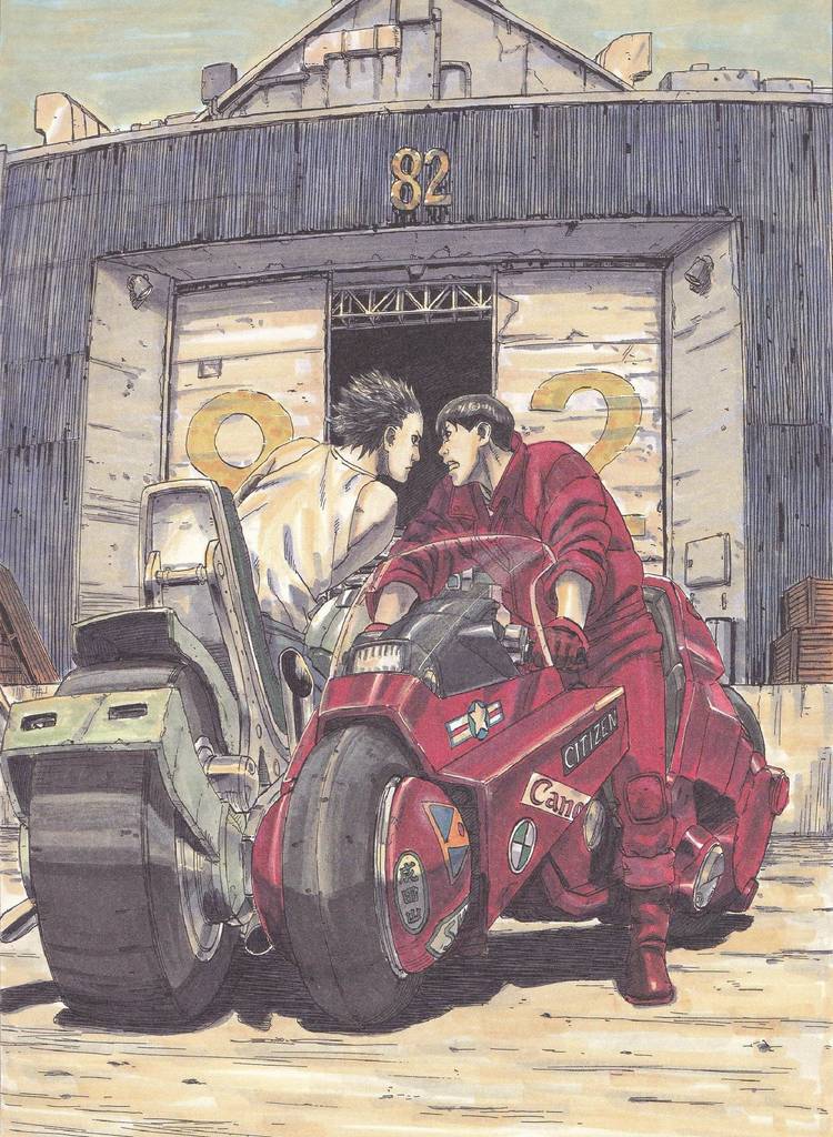 Kishimoto draws Tetsuo on his red bike