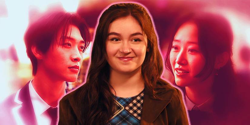 Kitty is in between a Min Ho and Yuri with a pink overlay in XO, Kitty