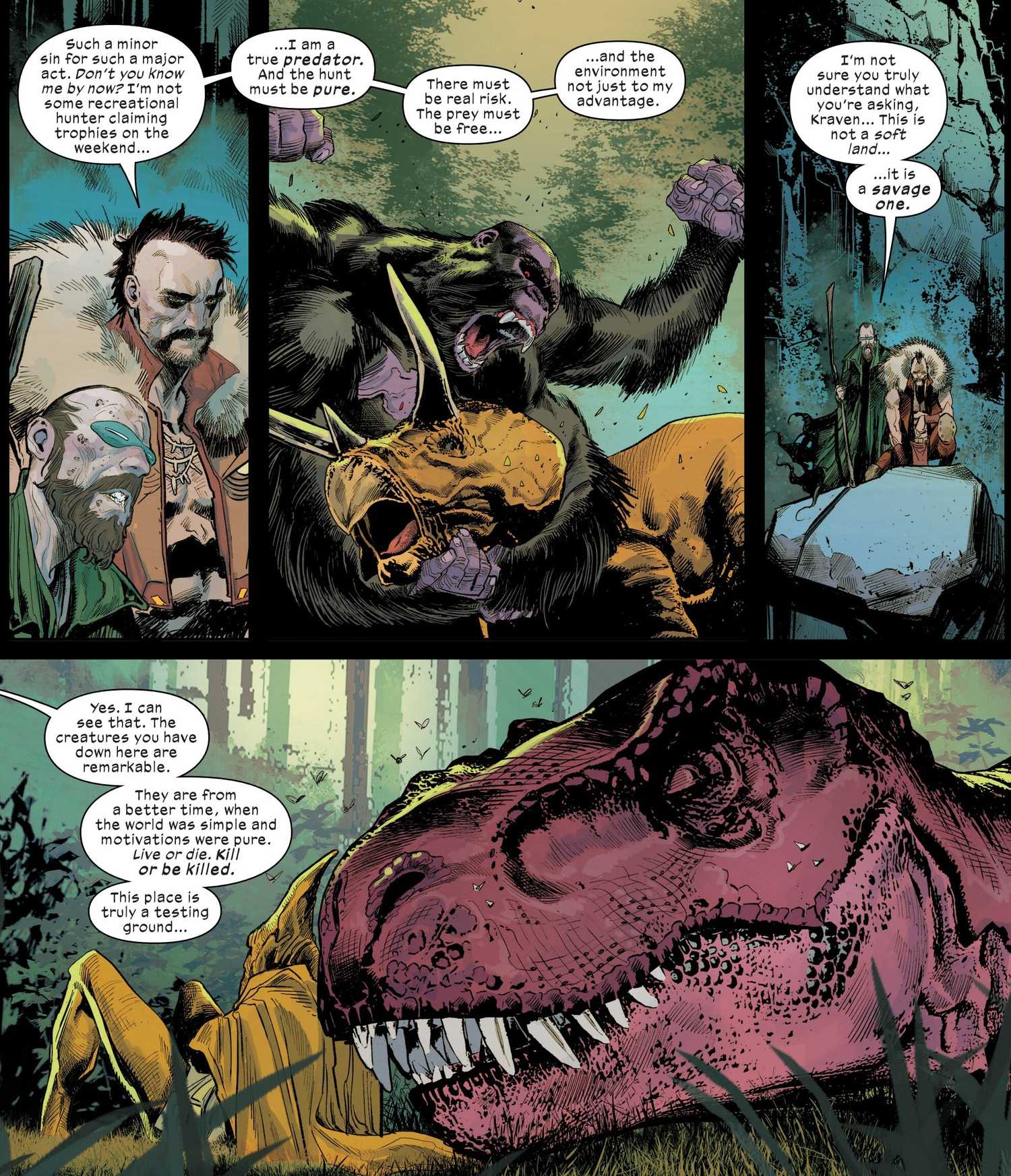Kraven and Mole man talk about the Savage Land in Ultimate Spider-Man (2024) #13