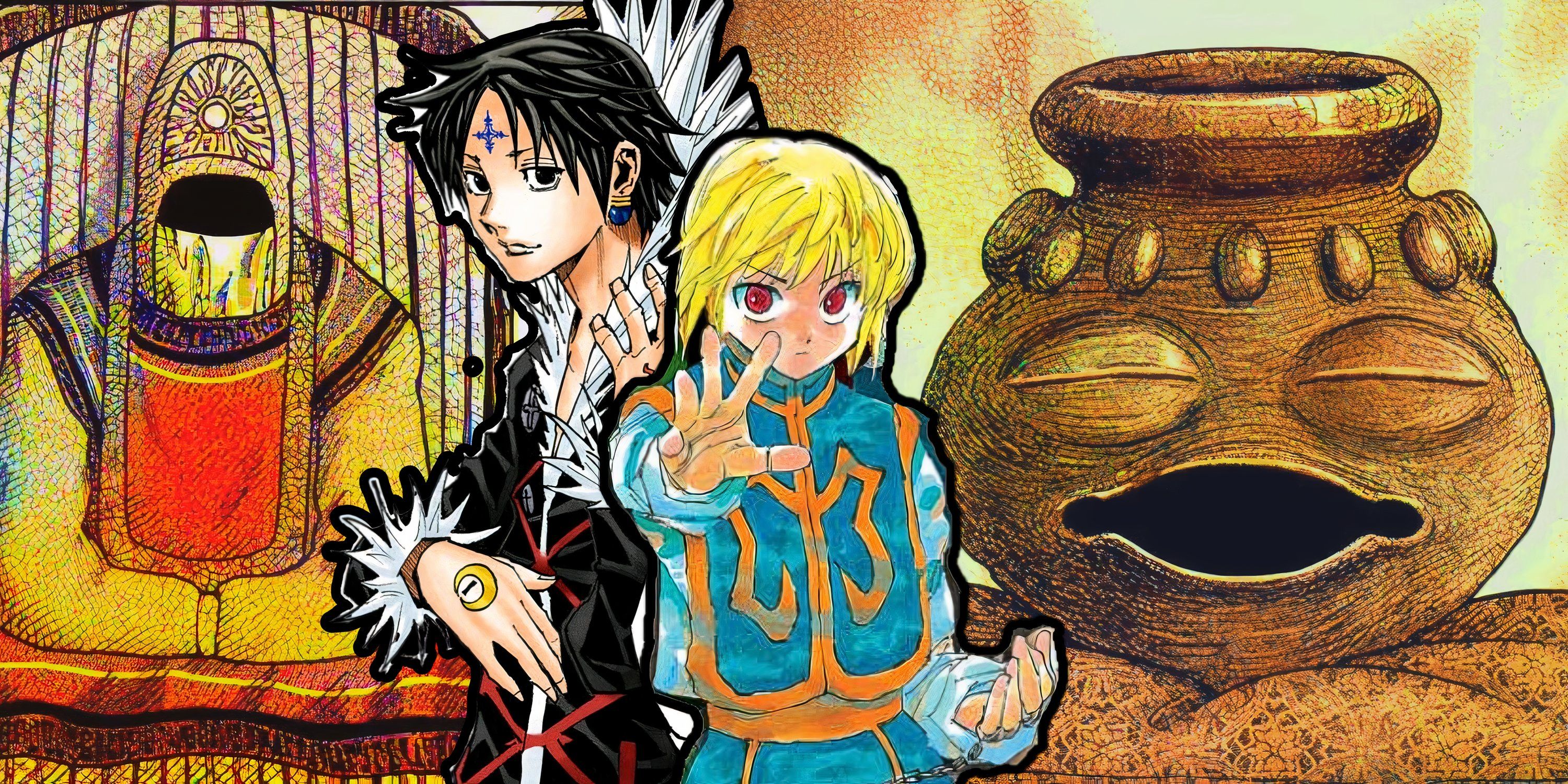 Kurapika and Chrollo Appear Before the Three Mystical Artifacts of the Kakin Empire Succession War