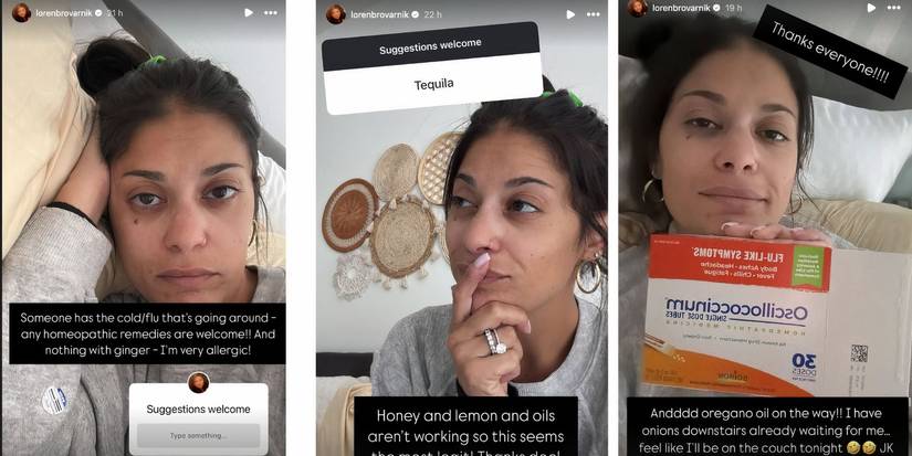Loren Brovarnik in 90 Day Fiance in Instagram Story about being sick