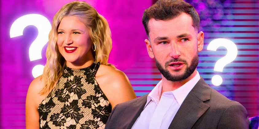 Love Is Blind Season 7's Hannah Jiles & Nick Dorka with question marks