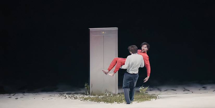 Mark's innie carrying his outie in Severance season 2's intro