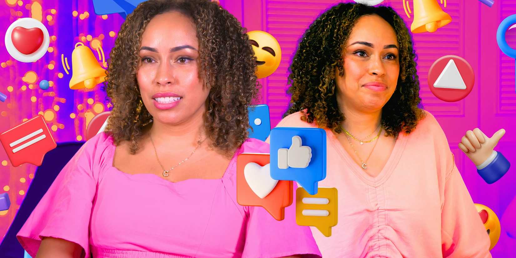 montage of Married At First Sight Season 18's Camille Parsons with emojis in the background