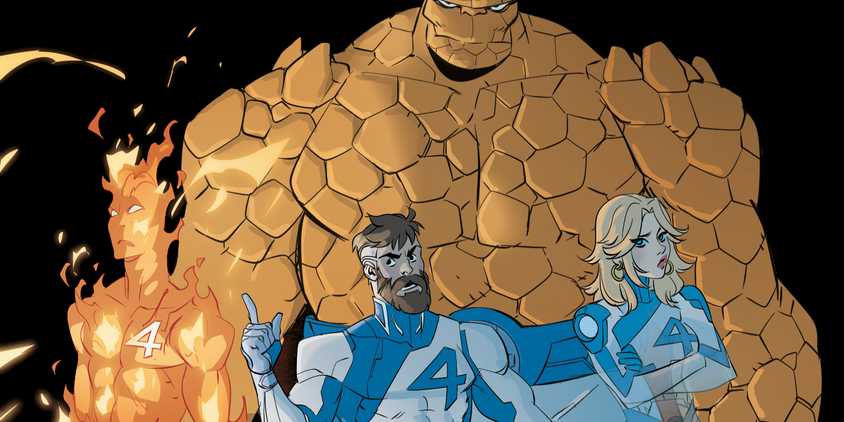 Marvel Rivals Infinity Comic Fantastic Four Cover with Mister Fantastic, The Thing, Human Torch, and Invisible Woman