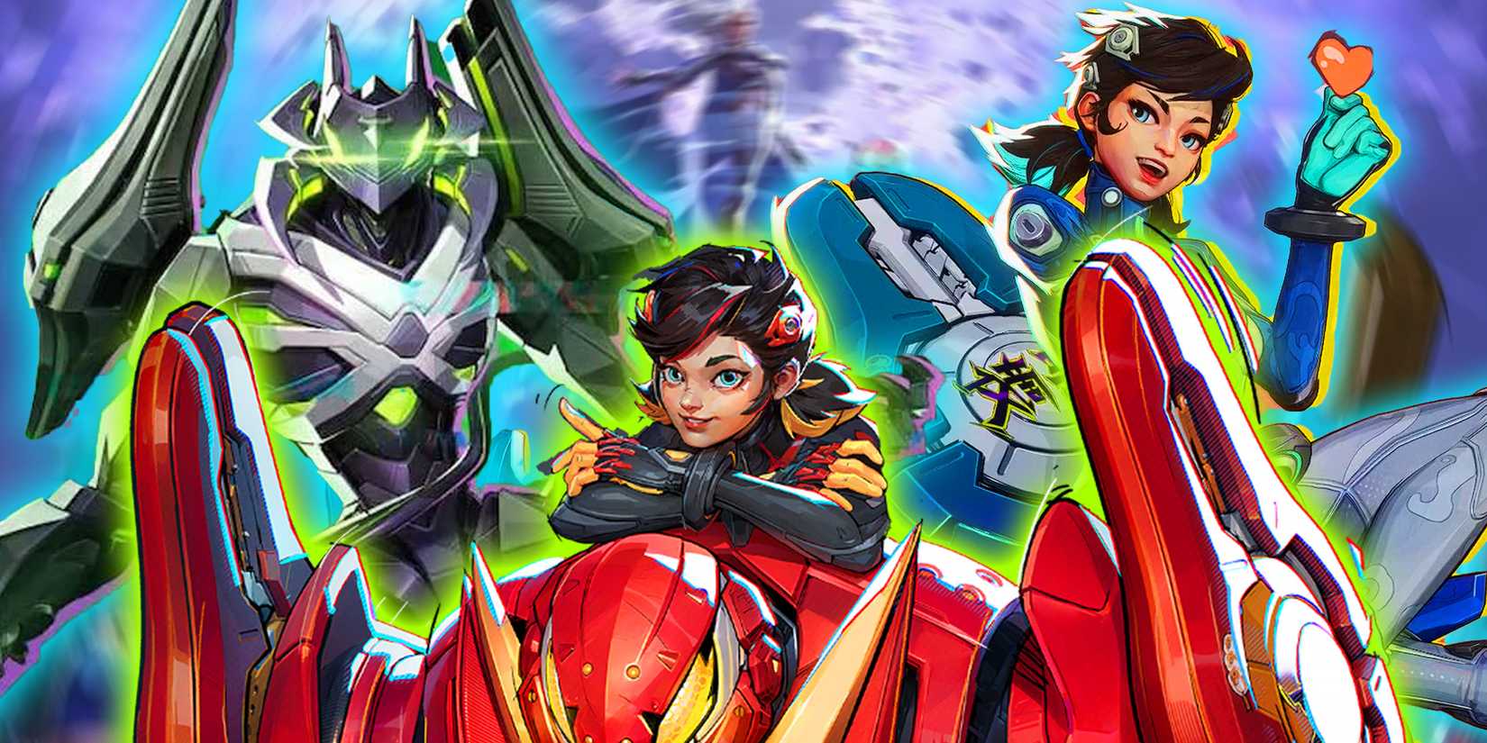 Marvel Rivals Peni Parker multiple skins next to each other