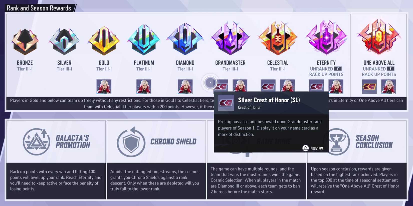 Marvel Rivals gameplay showing a Silver Crest of Honor competitive reward