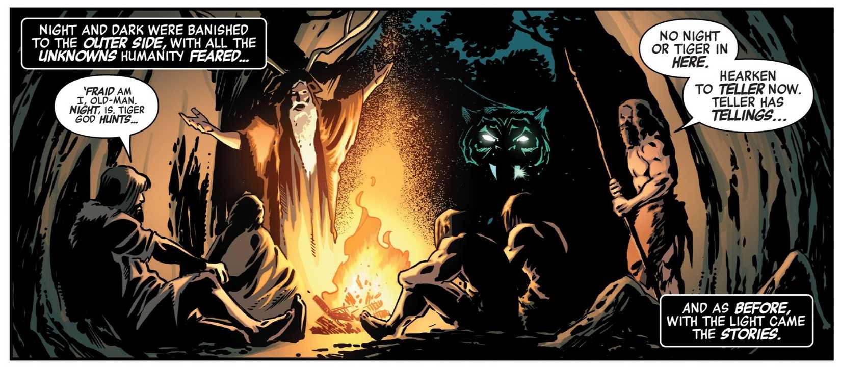 Marvel's Tiger God prowls outside a cave.