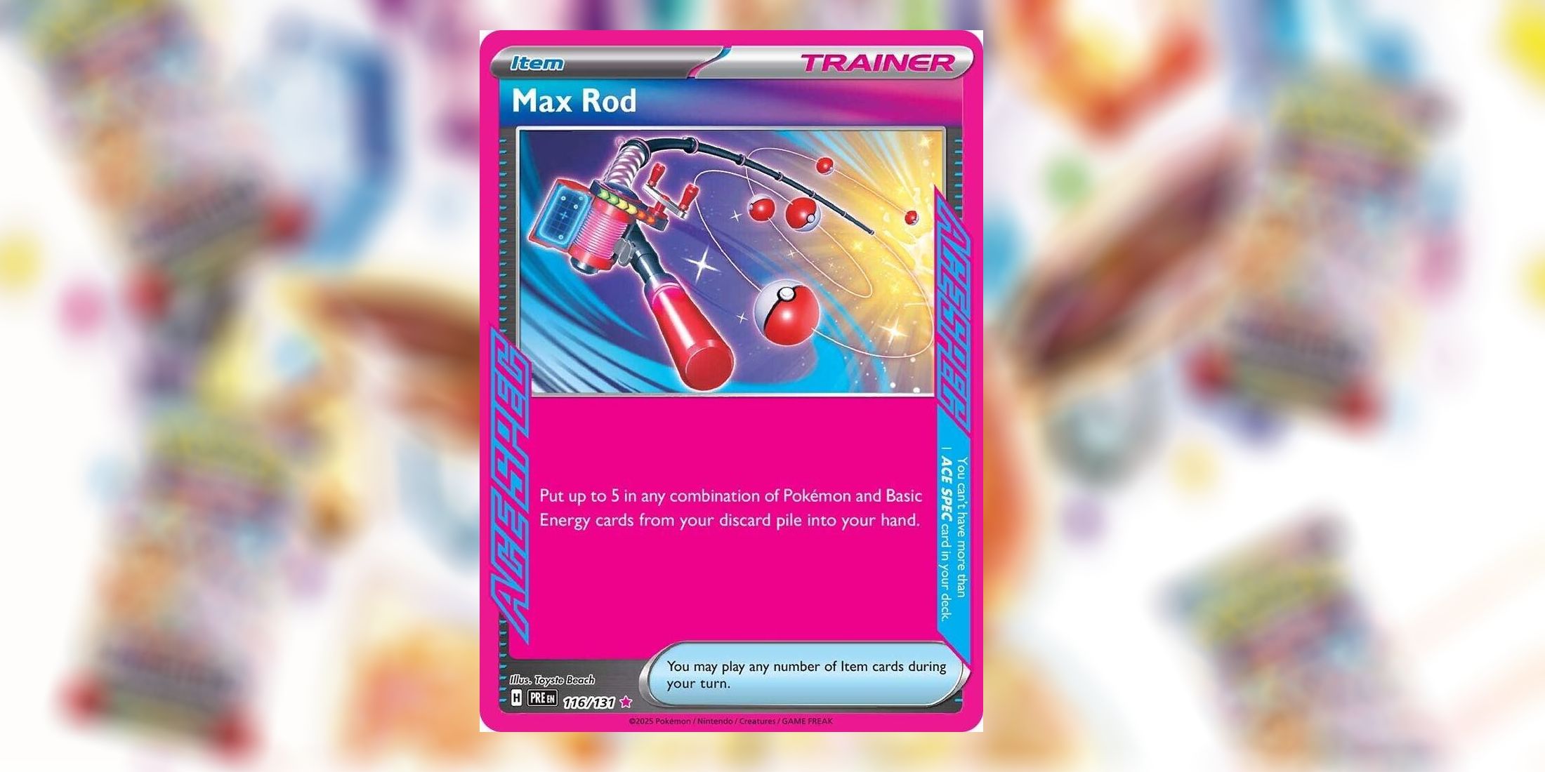 Cartão Max Rod Ace Spec em Evoluções Prismáticas em Pokémon TCG