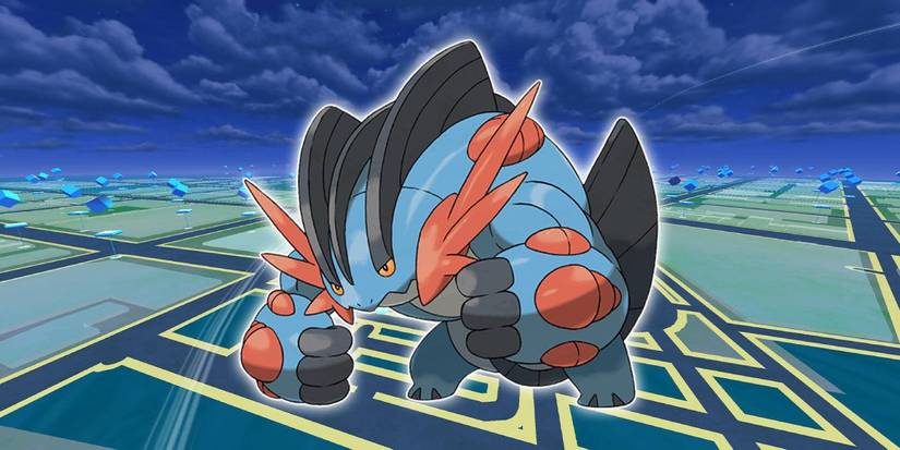 Pokémon GO Mega Swampert Water-type on keyart background
