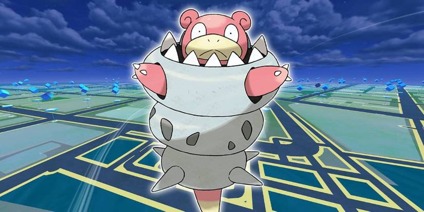 Pokémon GO Mega Slowbro on keyart background