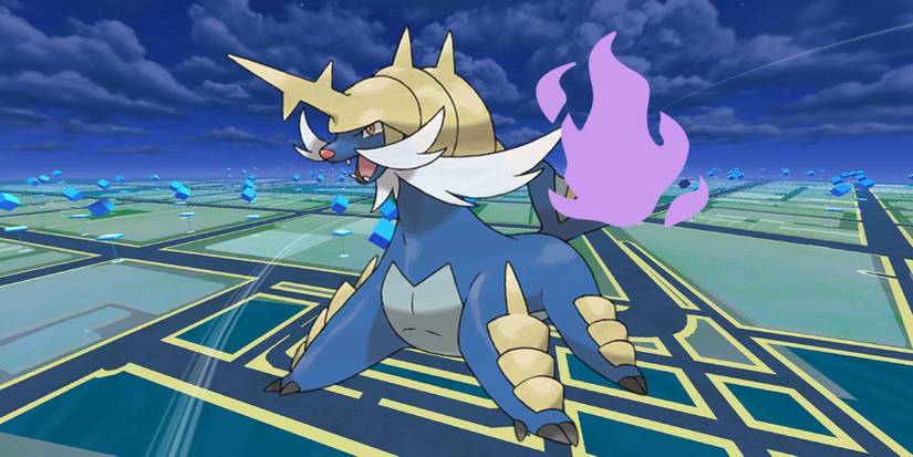 Pokémon GO Shadow Samurott Water-type on keyart background